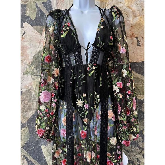 New Free People For Love & Lemons Luna Maxi Dress Size Extra Small - Picture 8 of 12